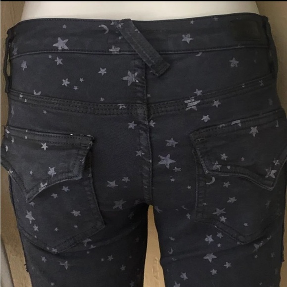 JOIE Park Skinny C Star Print Low-Rise Jeans Caviar Gray Size 25 - Picture 8 of 12